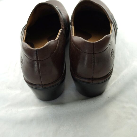 Ariat Brown Leather Western Slip-On Clogs Mules Size 7.5B - Picture 4 of 10